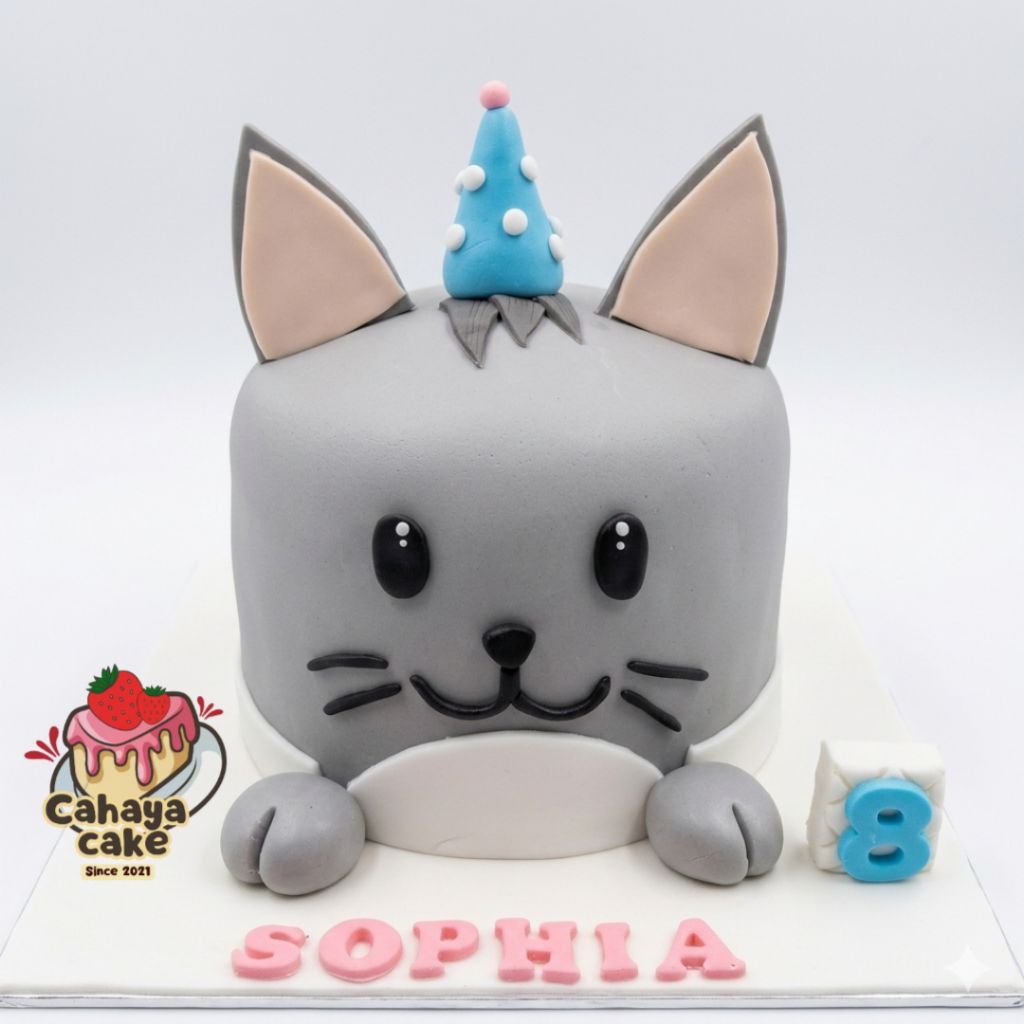 Kue Ulang Tahun Kucing / Cat Cake / Kue Ultah Karakter Kucing