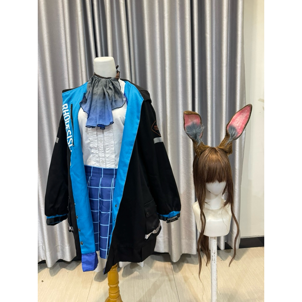 kostum amiya arknight taobao second fullset wig dan telinga