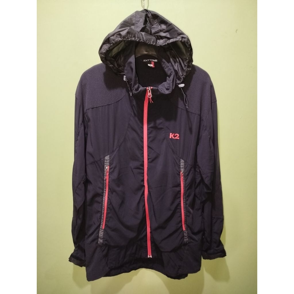 JAKET OUTDOOR K2 EXTREME HIGH TECH GEAR RYDER BAHU DAN SIKU HITAM