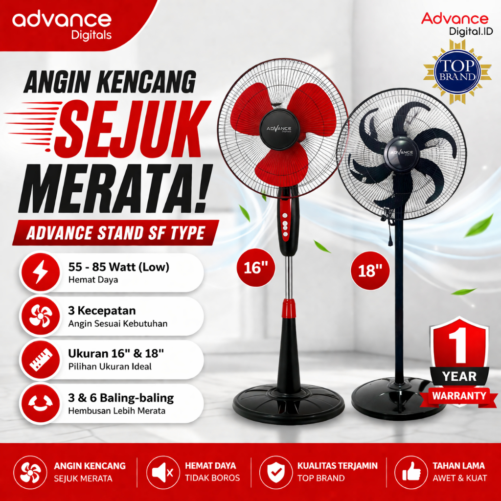 Advance Digitals - Kipas Angin Berdiri (Standing) Ukuran 16" 18" Tipe SF | Kipas angin berdiri, Kipa