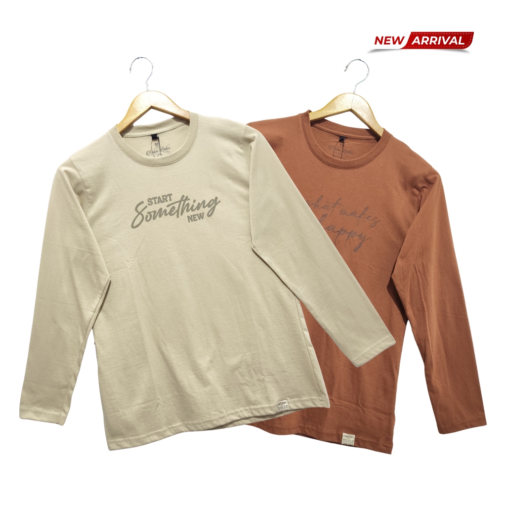 ROLUN Ladies Kaos Oblong Wanita Katun Lengan Panjang