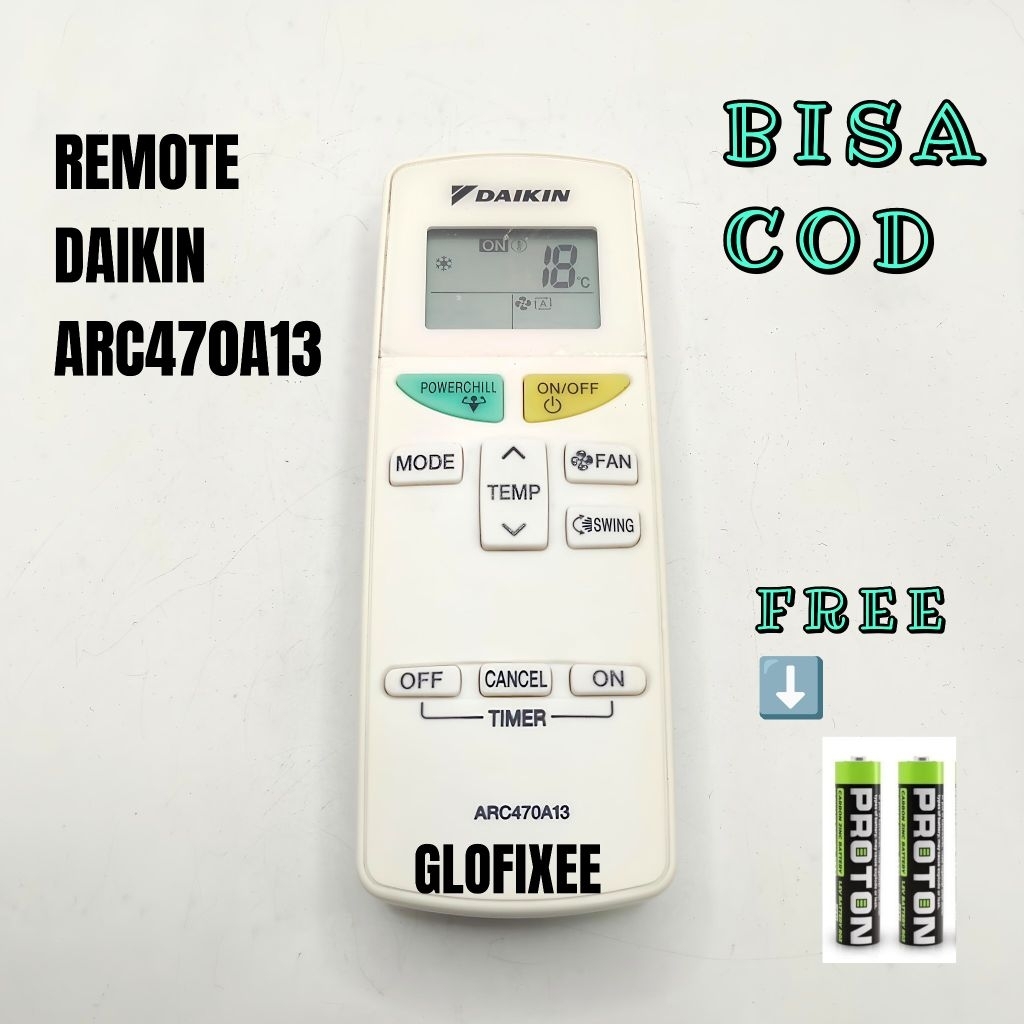 REMOTE AC DAIKIN REMOTE ARC470A13 ORIGINAL ORI