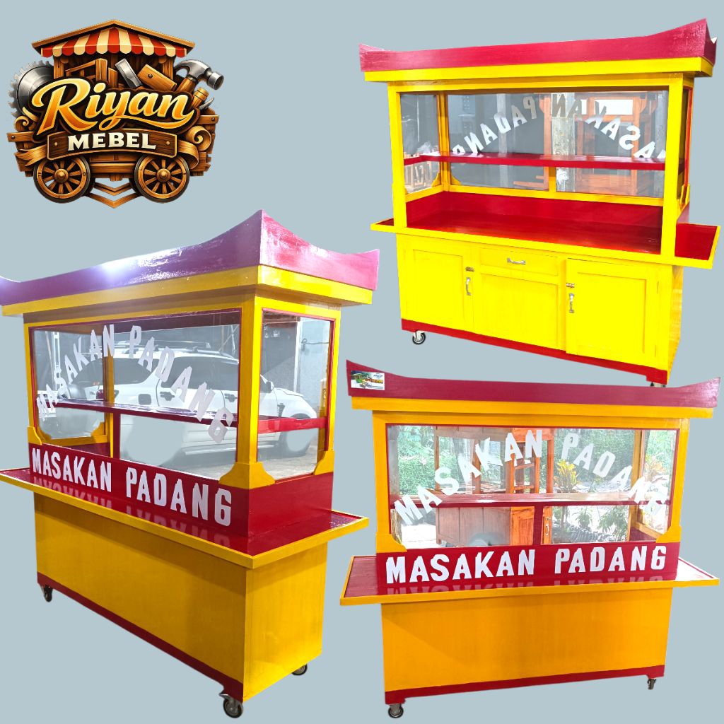 GEROBAK NASI PADANG MURAH SIAP JUALAN