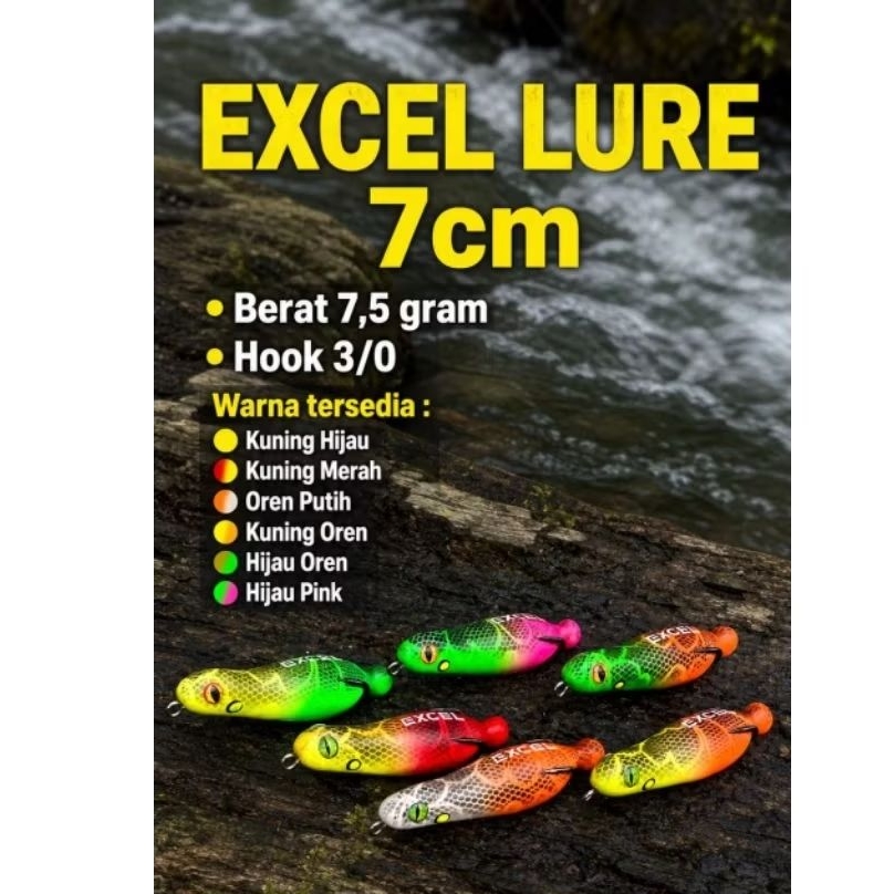SOFT FROG GEOL 7CM EXCEL LURE UMPAN CASTING GABUS DAN TOMAN