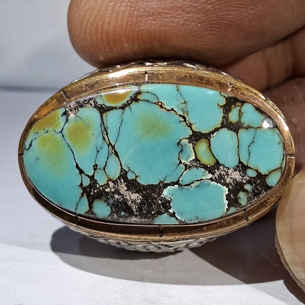 PIRUS HUBEI XINJIANG BIRU TOSCA KEHIJAUAN EST DIM 26x14x7 RING 8,5