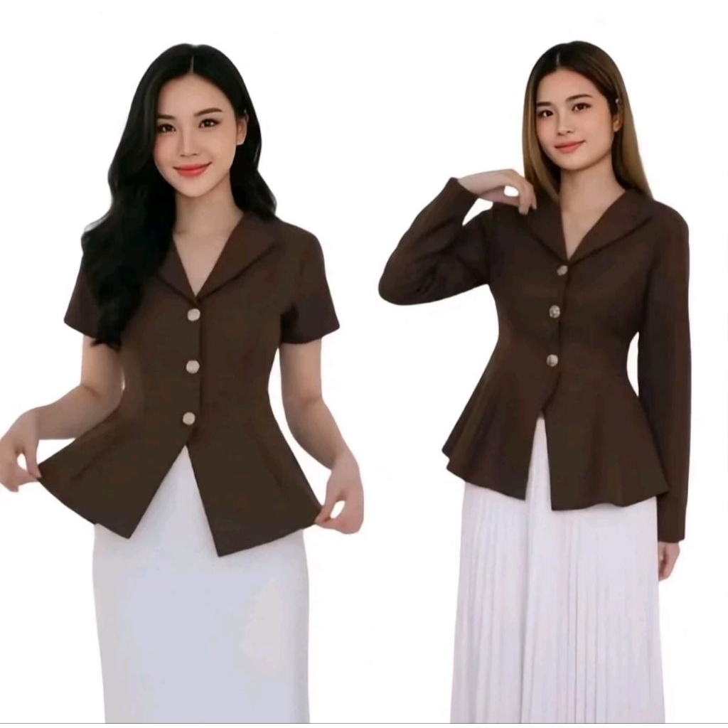 Karla Top - Atasan Wanita Model Blazer Lengan Panjang dan Pendek Bloise Wanita Korean Style