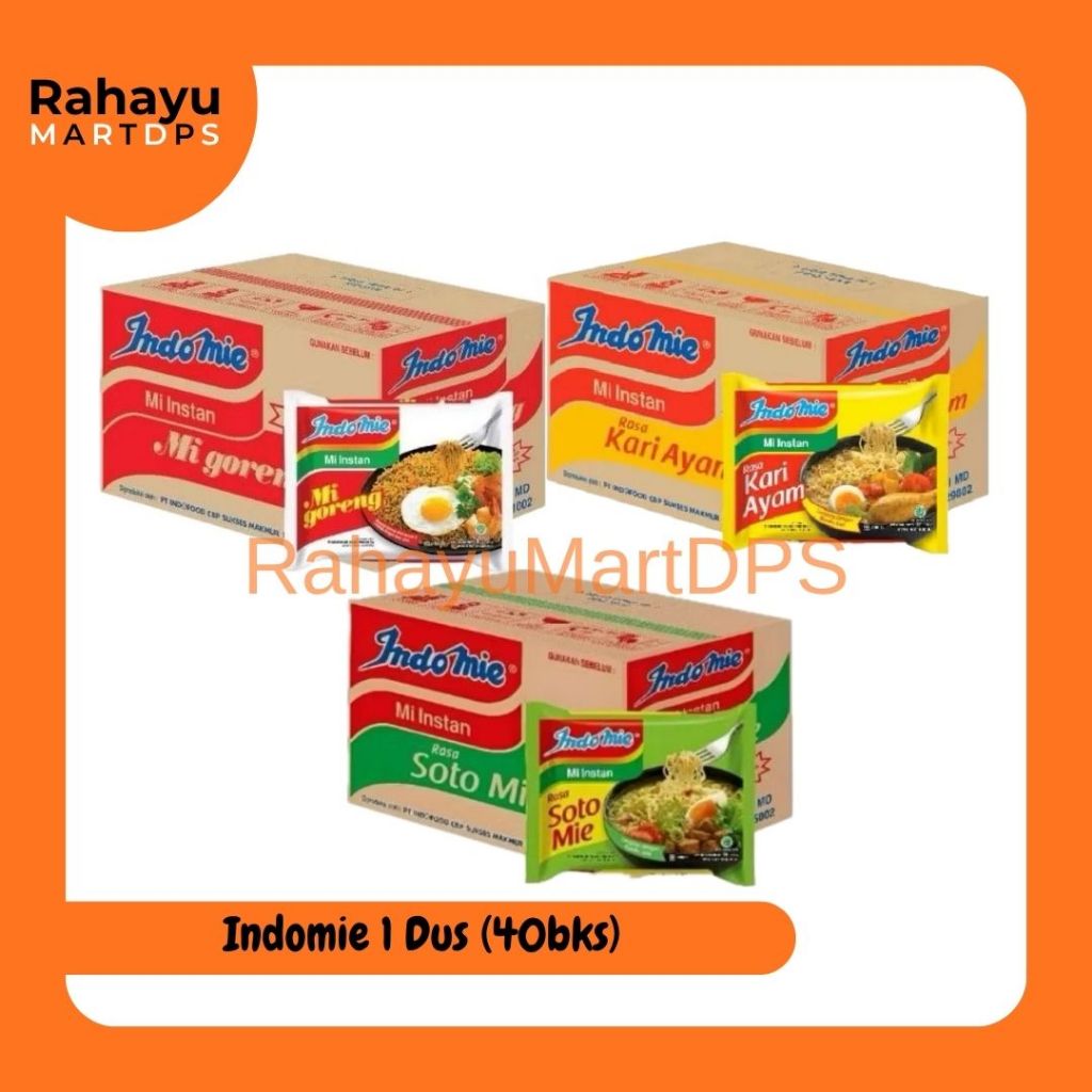 Indomie 1 Dus Isi 40 Bungkus (Goreng / Soto / Kari Ayam) – Mi Instan Favorit