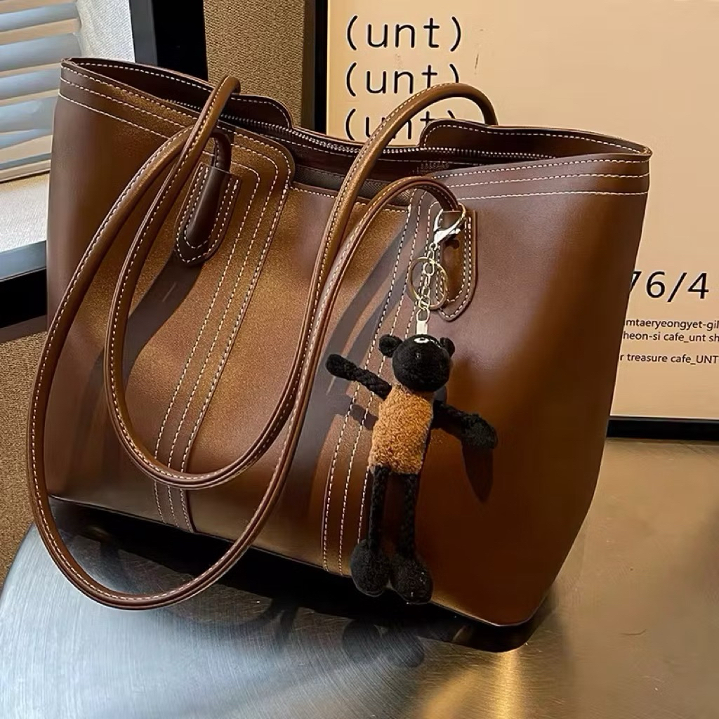 Tas Bahu Wanita Livy Muat Laptop Kulit Sintetis Premium Tanpa Boneka Tas Totebag Wanita Kuliah , Ker