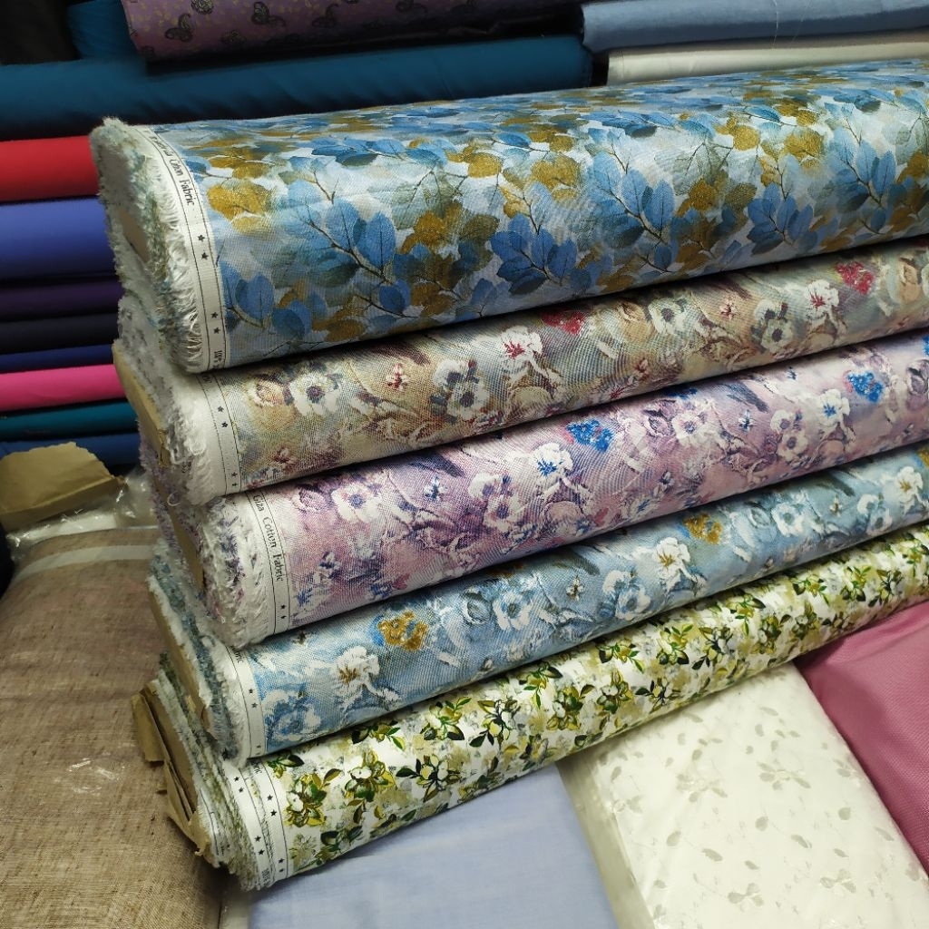 KAIN KATUN ITALY KAIN KATUN PREMIUM | KAIN KATUN KEMEJA MOTIF BUNGA