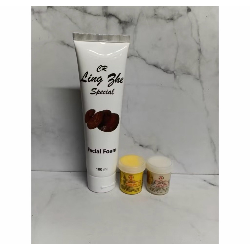 Paket 3in1 Cream CR Lingzhe Special + facial Foam 100ml Original Bpom