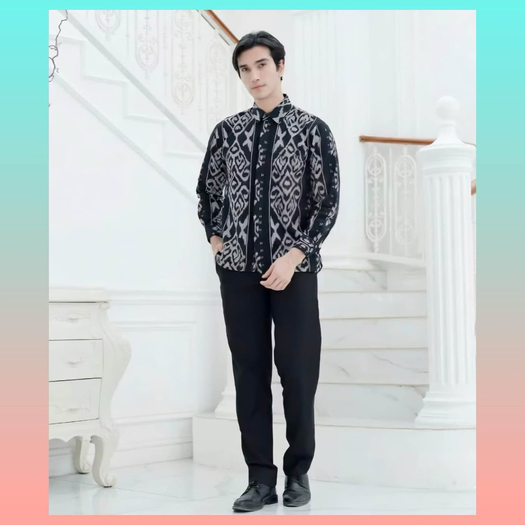 Kemeja Tenun Etnik Pria Lengan Panjang - Baju Tenun Etnik Pria Lengan Panjang Best Seller 