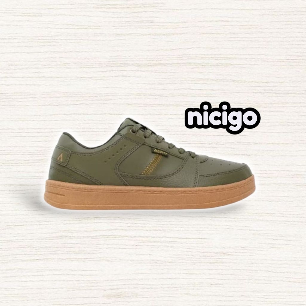 Sepatu Sneakers Ringan Casual Pria Wanita Aerostreet Hoops Low Hitam Gum / Hoops Low Olive Gum / Hoo