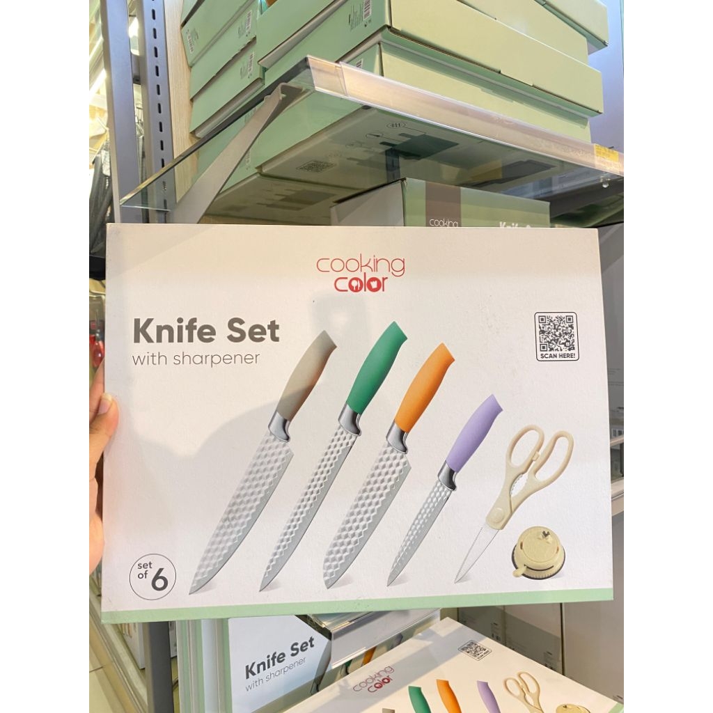 pisau  block set cooking color
