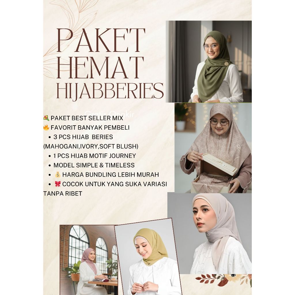 PAKET USAHA Hijab Beries | Grosir Hijab Murah | Reseller & Pemula | Hijab Polos Daily