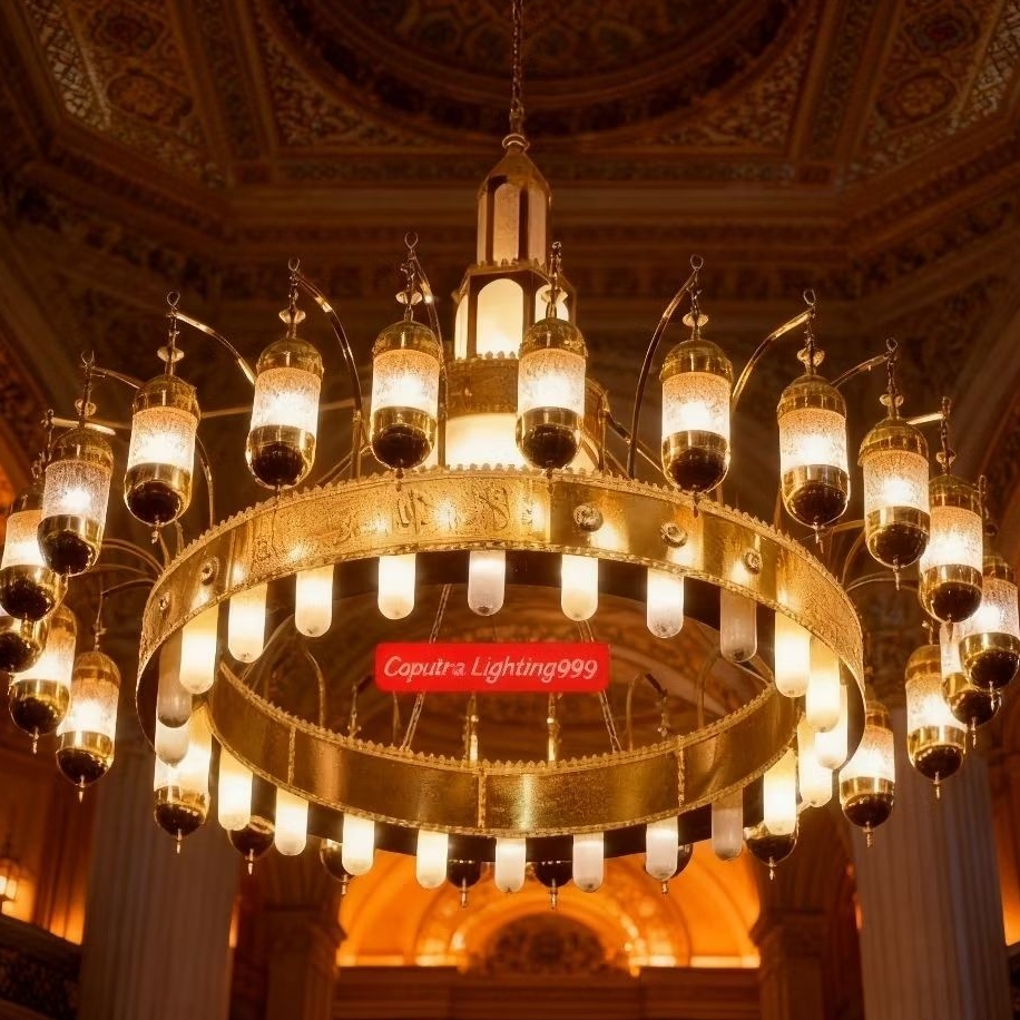 Lampu Gantung Hias Klasik Turki Kubah Masjid Nabawi Lafadz Diameter 200 x H200 Cm Mewah