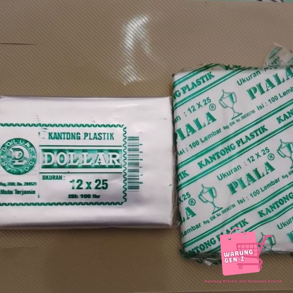 Plastik Dollar & Piala 12x25 Bening & Buram