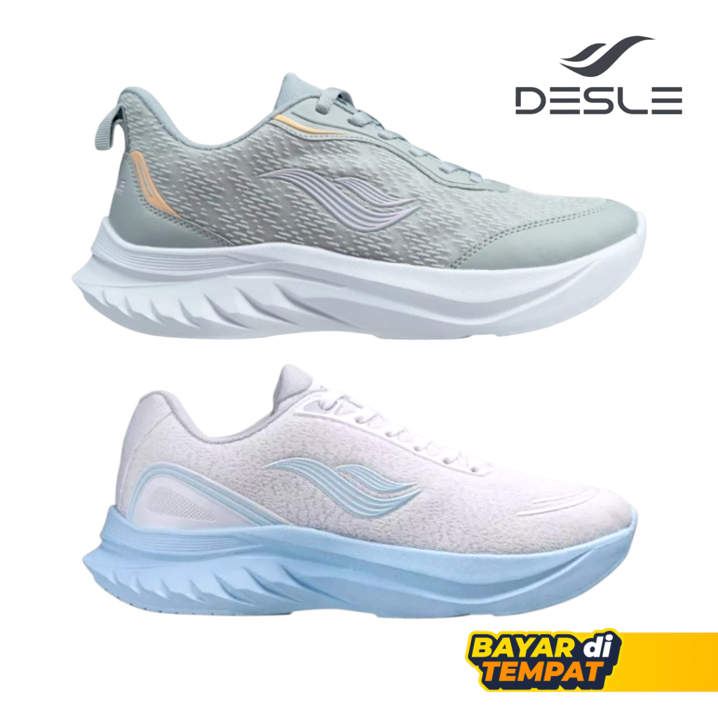 Sepatu Running Sport Casual Wanita Putih Abu Biru Olive - Desle Shoes