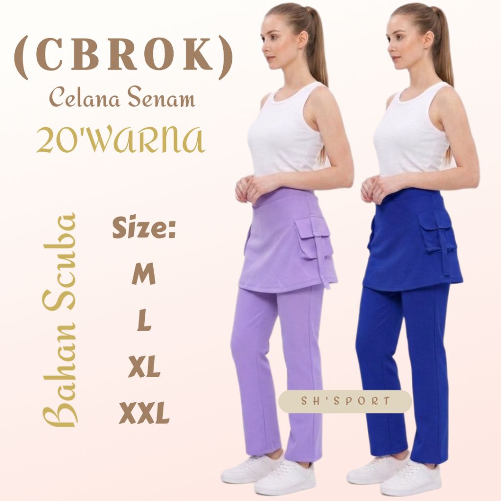 [COD]CELANA ROK KANTONG//CELANA SENAM//celana olahraga wanita jumbo // celana olahraga wanita // cel