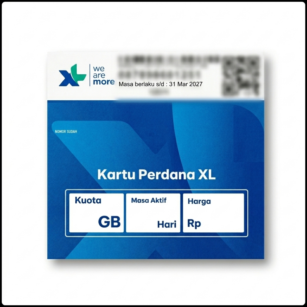 Perdana XL 3GB 30 Hari | SEGEL | Siap Registrasi | 31-JAN-2027 | Kartu Prabayar XLSMART 4G/5G