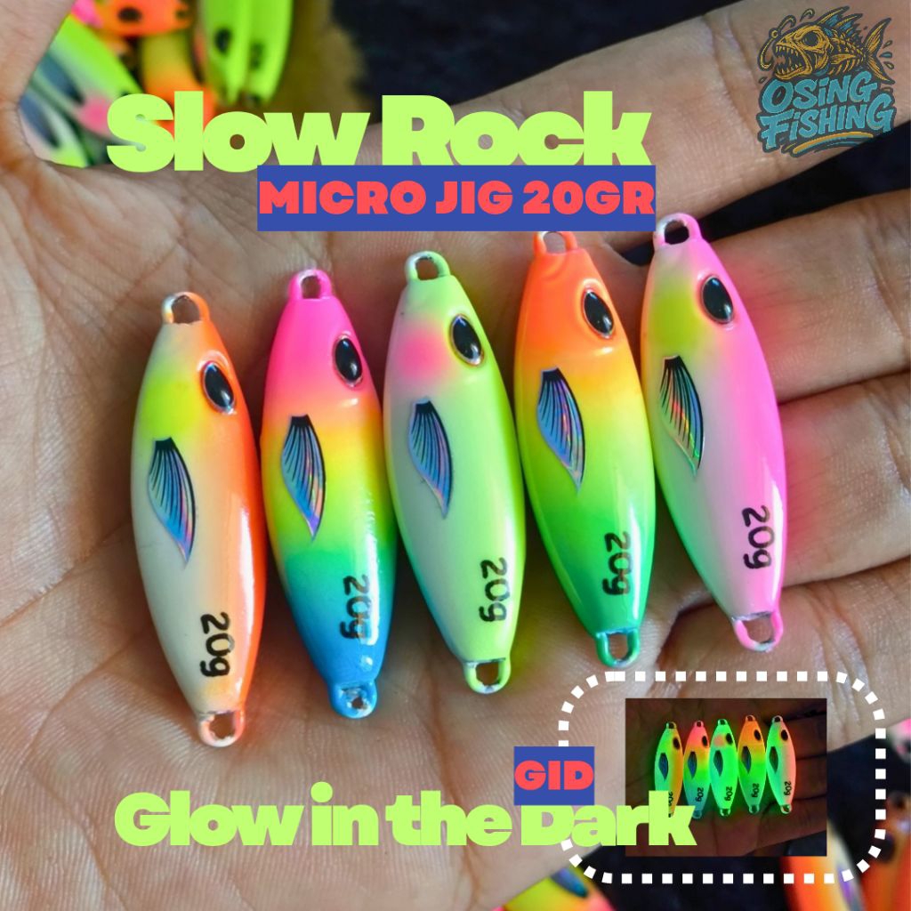 Metal Jig Slow Rock 20gram | full GID | MICRO JIG
