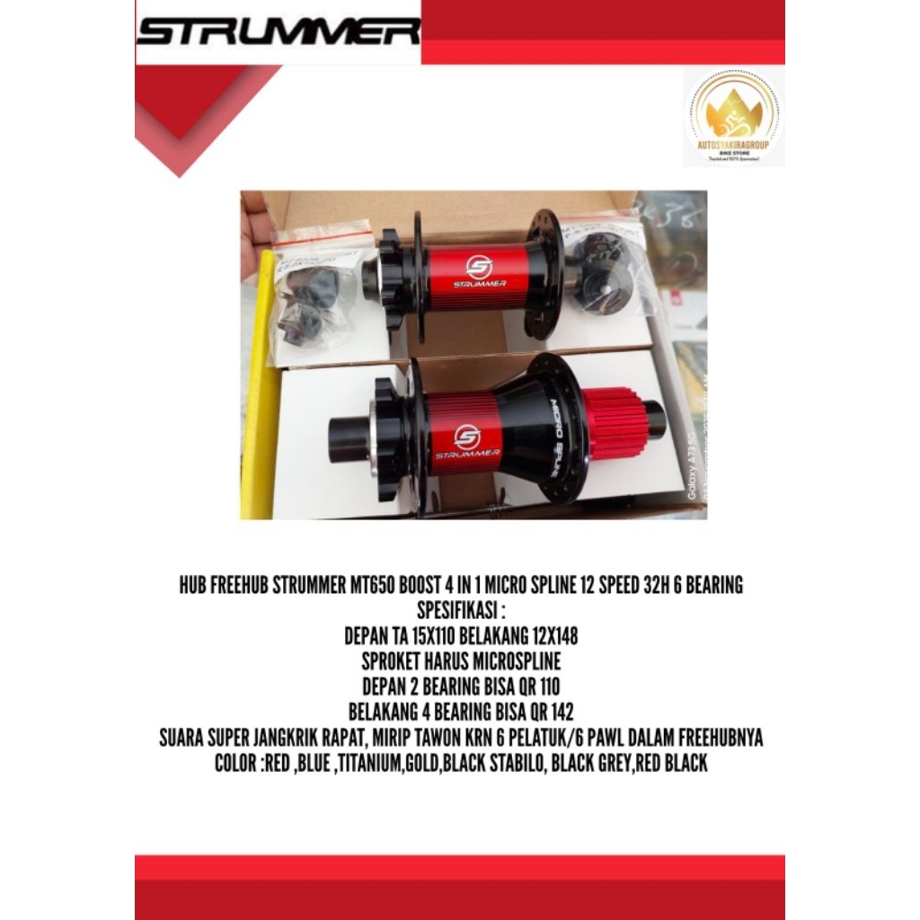 Hub Freehub Strummer Microspline MT-650 Boost 12 speed 6pawls Ready Siap Kirim