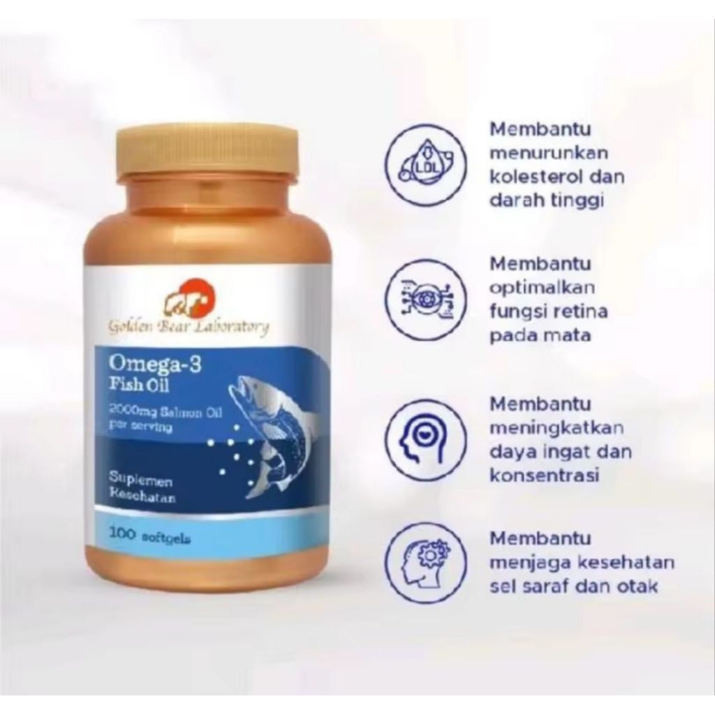 golden bear Laboratory Salmon Omega 3 Natural - isi 100 ampuh