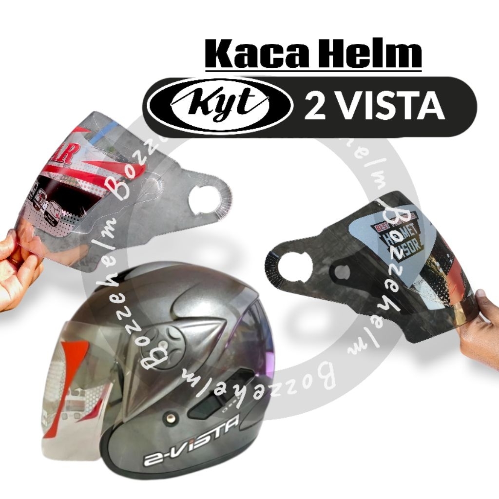 BOZZEHELM Kaca Helm KYT 2 VISTA Visor Helm Kyt 2 Vista Bening Hitam Silver Pelangi
