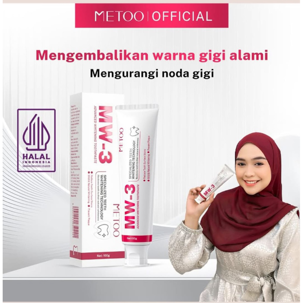 METOO MW-3 PASTA GIGI 100g pemutih gigi mencerahkan gigi
