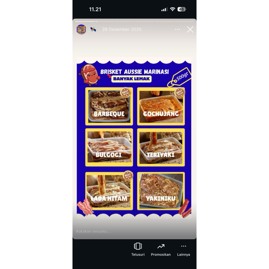 daging marinasi beef brisket barbeque