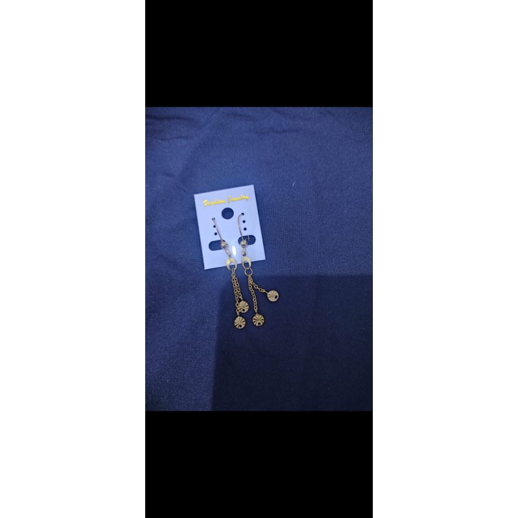 anting perhiasan 23 krat titanium asli berlapis emas asli 23 krt