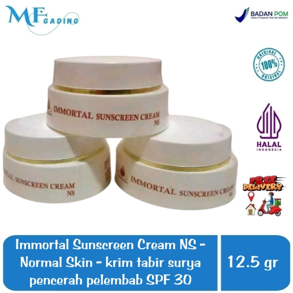 Immortal Sunscreen Cream NS - Normal Skin - krim tabir surya pencerah pelembab - Sunscreen SPF 30