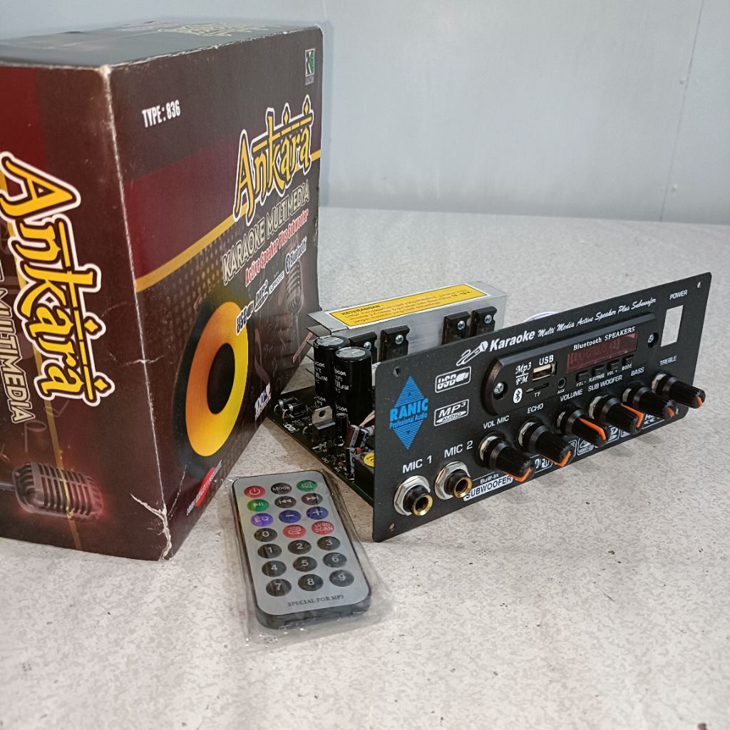 KIT AMPLI OCL BLUETOOTH 2x75W STEREO KARAOKE ECHO SUBWOOFER