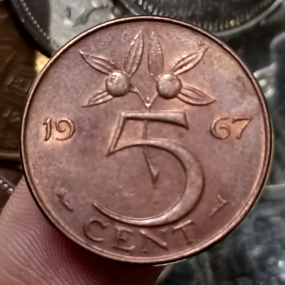 Koin Kuno Belanda / Netherlands 5 Cents - Juliana 1967