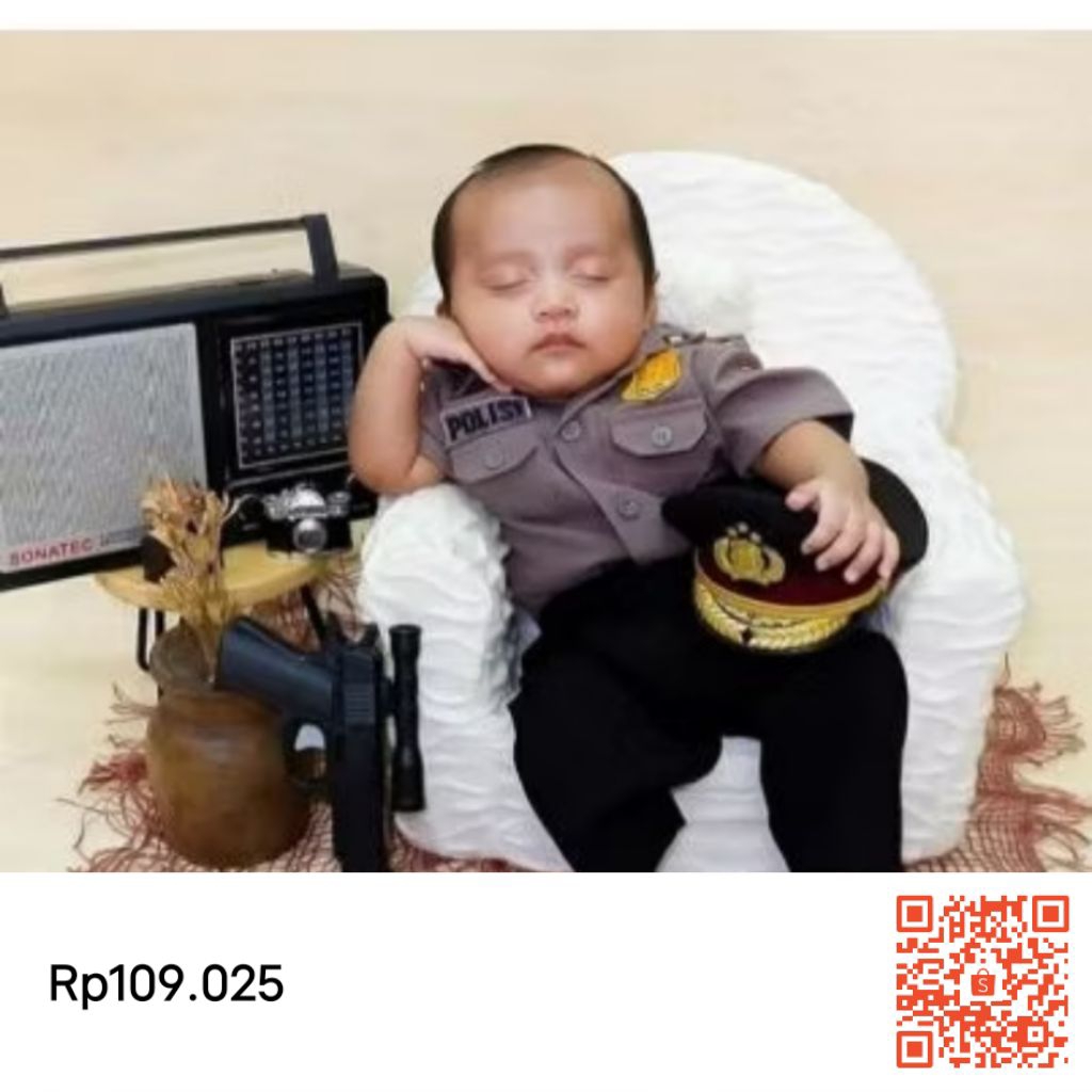 KOSTUM POLISI JUNIOR SET LENGKAP/NEWBORN/KOSTUM ANAK/BAJU POLISI ANAK/KOSTUM POLISI ANAK PLUS TOPI