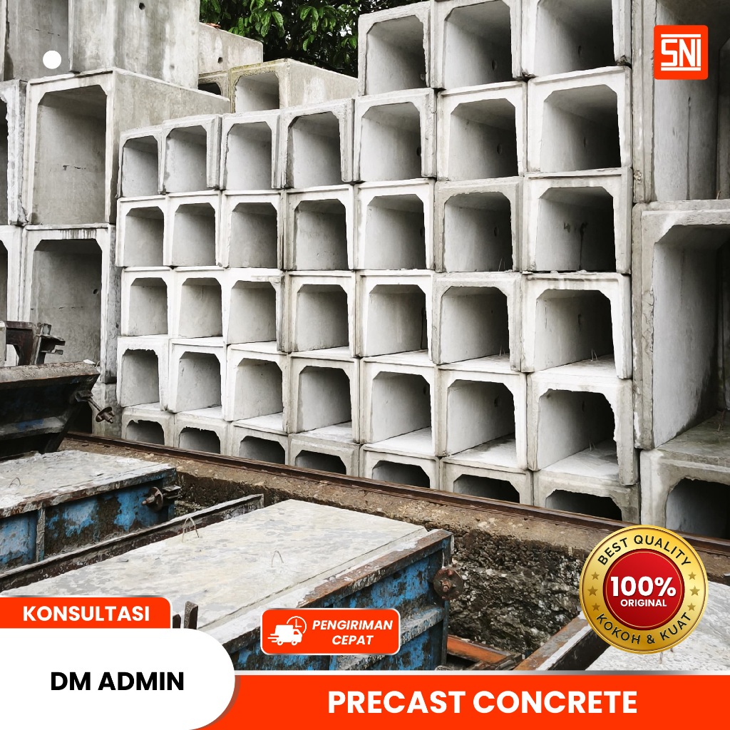U ditch | uditch | Beton Precast saluran Mutu K-350