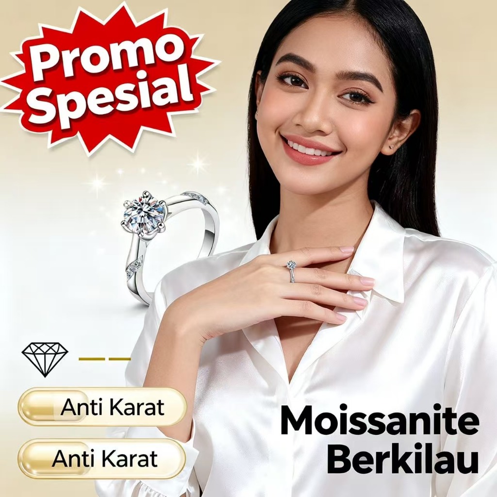 Cincin Berlian Moissanite Cincin Pernikahan Pertunangan Wanita Cincin Pernikahan Berlian S925