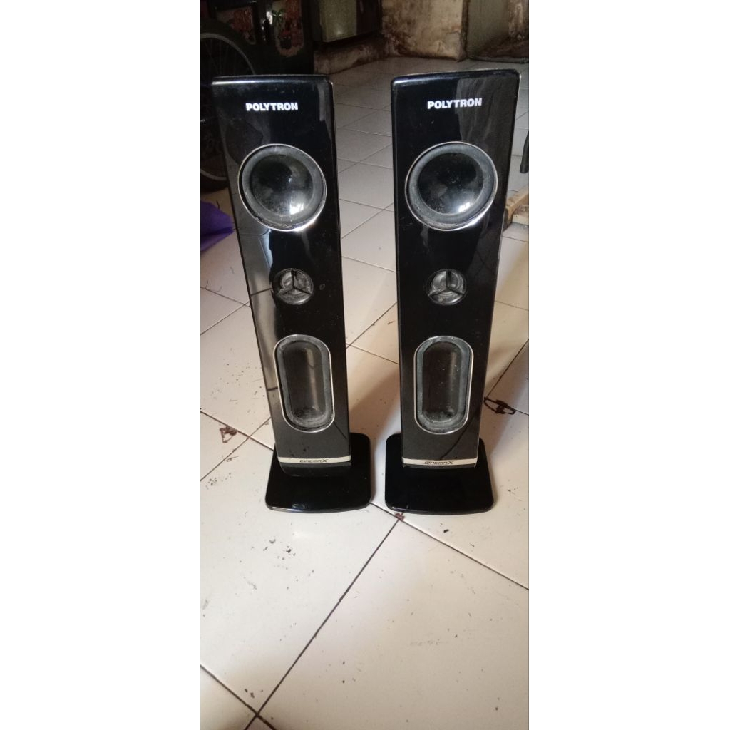 SECOND----SPEAKER TOWER POLYTRON,43 inch BAGUS