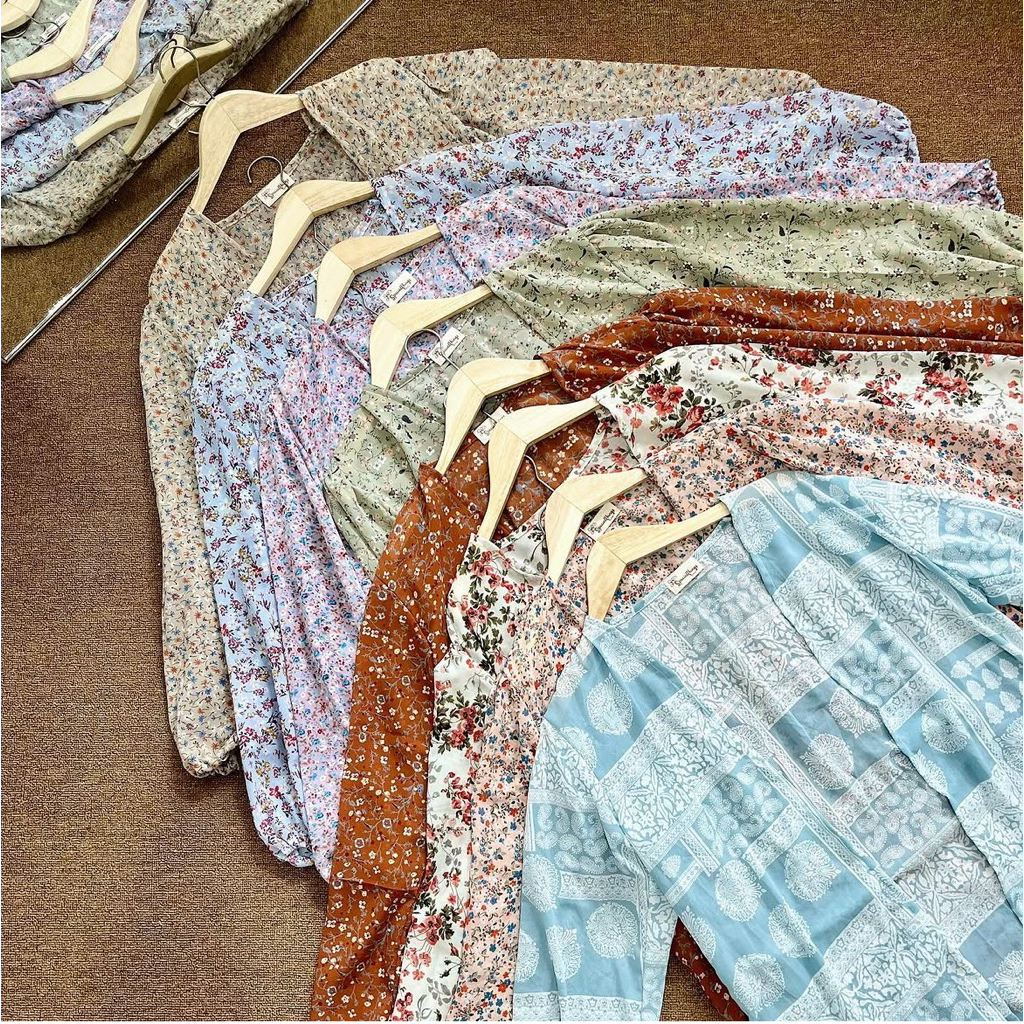 Cardigan Motif Bahan Ceruty | Outer Wanita Motif Bunga Bahan Ceruty