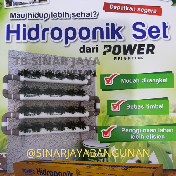 PIPA Hidroponik, Hidroponic, Hydroponic POWER (1 SET) ANTI TIMBAL / HIDROPONIK SET POWER