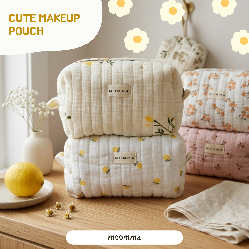 Makeup Pouch Quilted motif lucu coquette