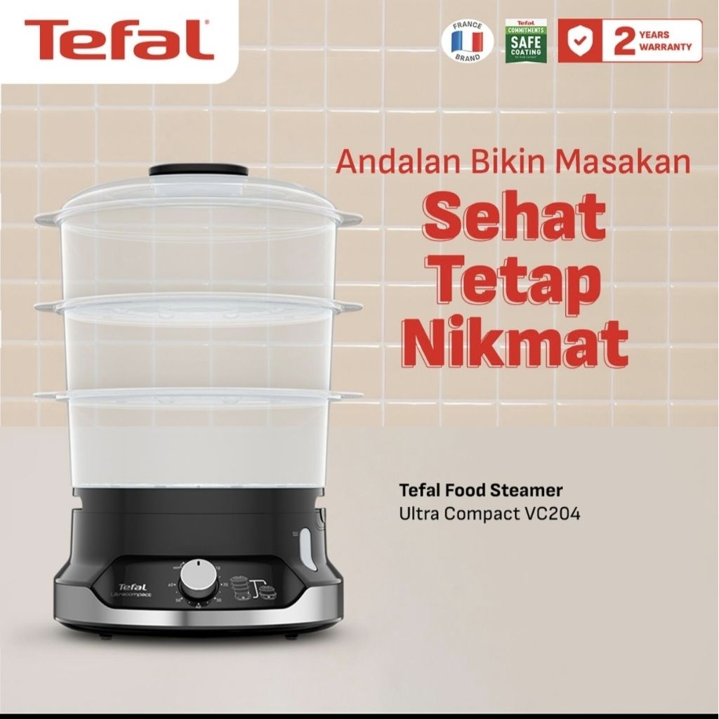 Tefal Food Steamer Ultra Compact VC204810 - Pengukus Kukusan