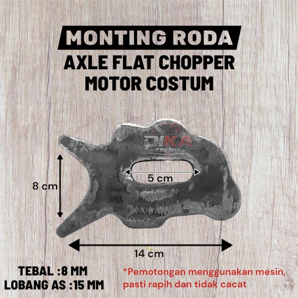 Bracket Monting Roda Motor Custom Axle Flat Chopper Axle Plat Frame Tebal 8mm Lubang As 15mm