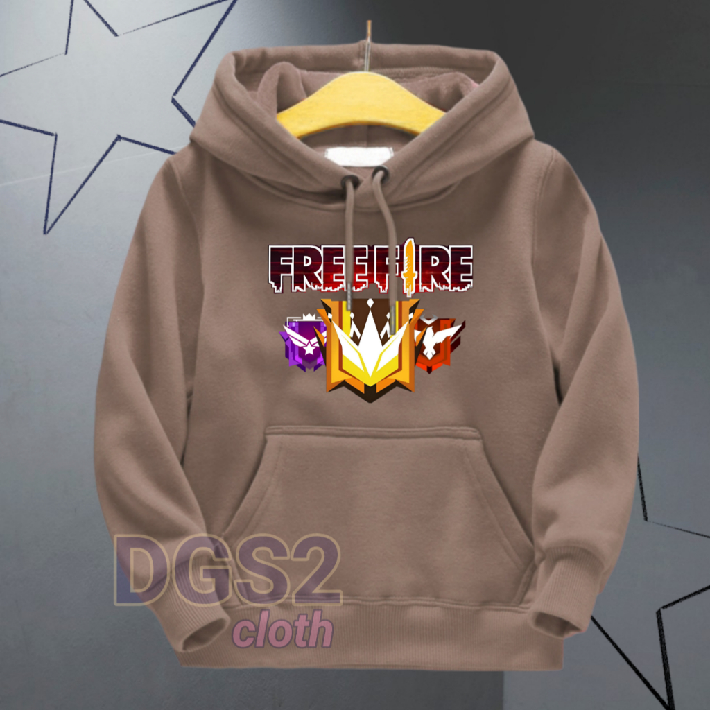 Hoodie Anak Laki Laki FF FREE FIRE Sweater Jaket Hodie Anak Umur 2 3 4 5 6 7 8 9 10 11 12 13 Tahun