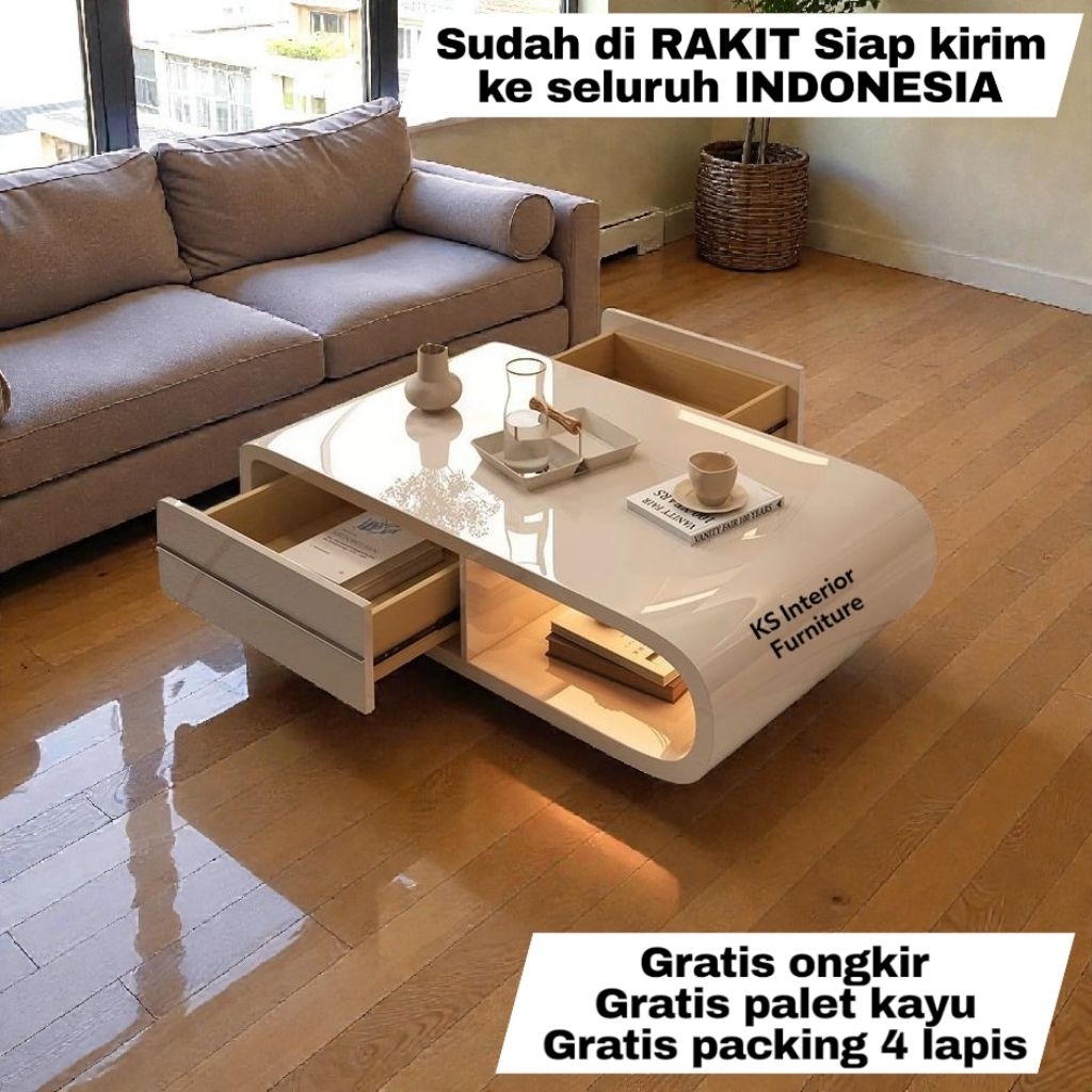 Meja Tamu Minimalis Meja Tamu Modern 01  Finishing Hpl/High Pressure Laminate Mewah Premium