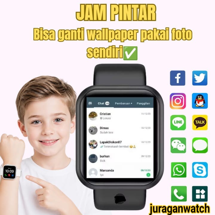 Jam Tangan Pintar Android Smartwatch Imo Terbaru Anak Pria Wanita Dewasa Bisa Notif Whatsap Wa Camer