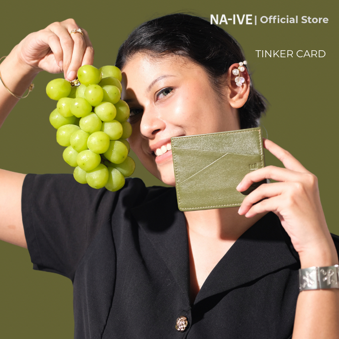 NA-IVE Leather - Tinker Card Holder Dompet Kartu ATM dan Uang Wanita Pria Kulit Asli 4 Slot Kartu Pr