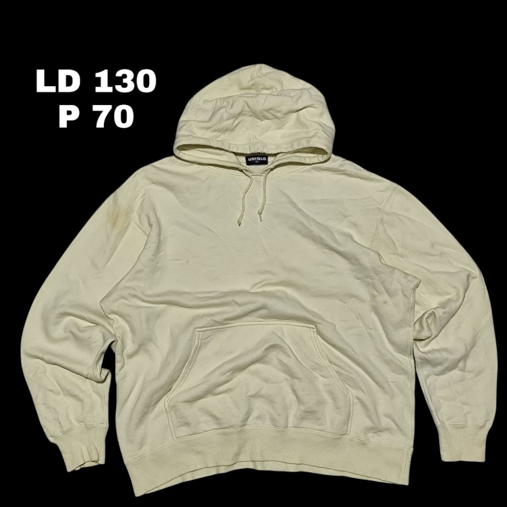 HOODIE UNIQLO PUTIH ORIGINAL TEBAL BAGUS