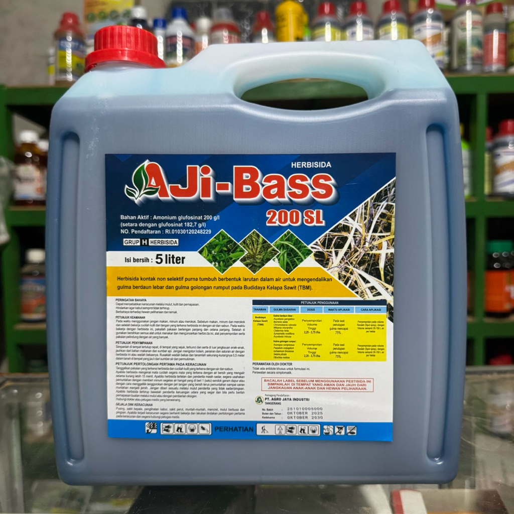 Herbisida Aji Bass 200 SL 5 Liter - Herbisida Kontak Sistemik Atasi Rumput Lulangan Teki Alang Alang