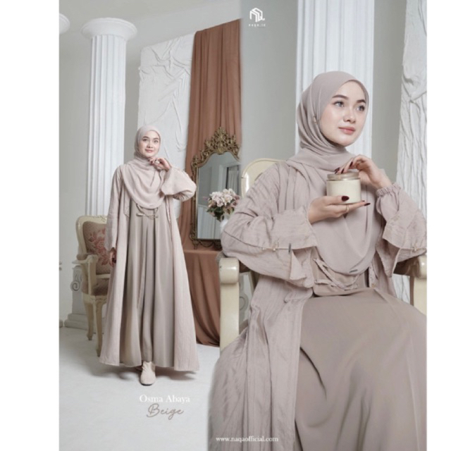 Naqa ID Osma Abaya Beige