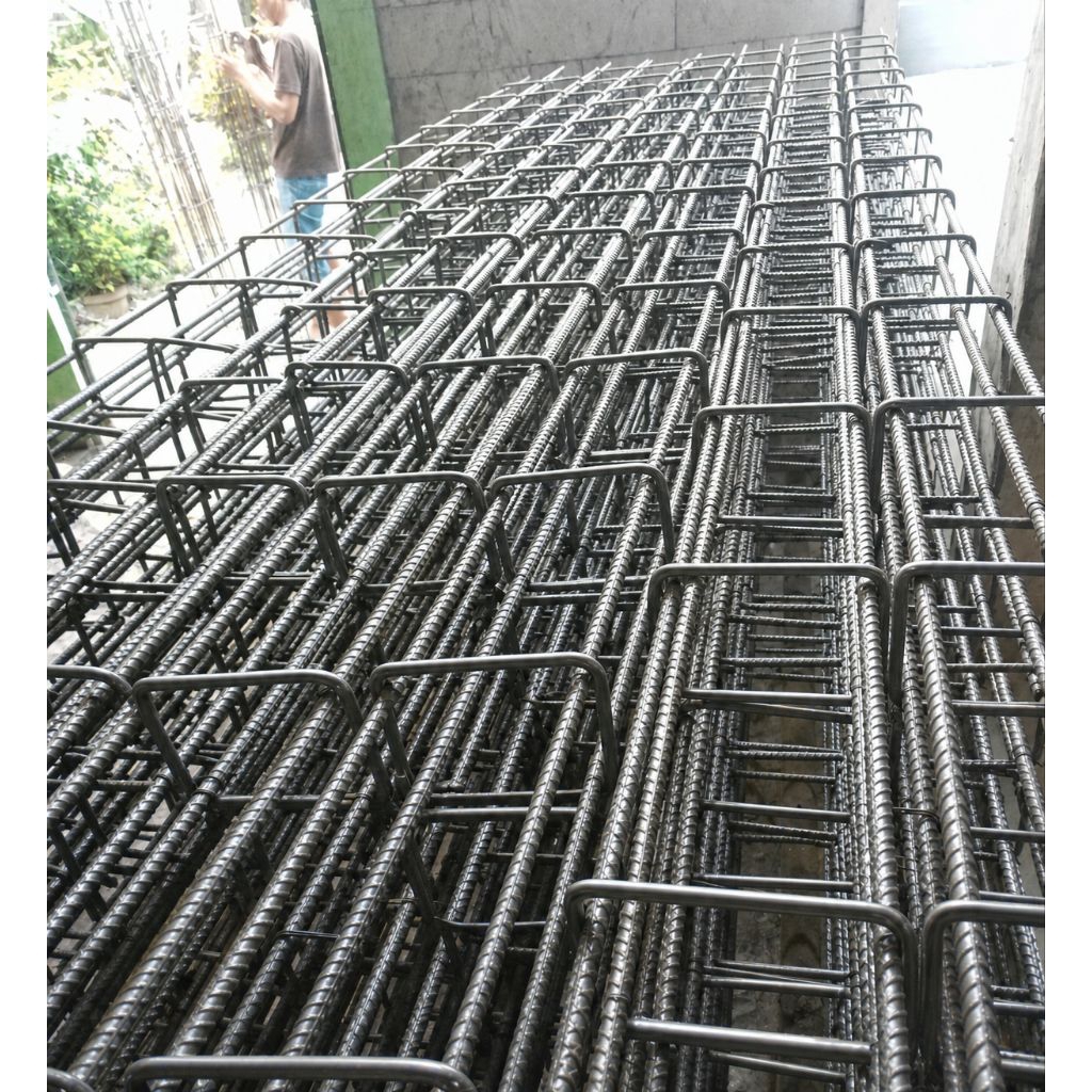 besi selup tiang besi cor panjang 3,50cm(siap pakai) besi 10 mili ulir STANDAR SNI cincin ukuran 20x